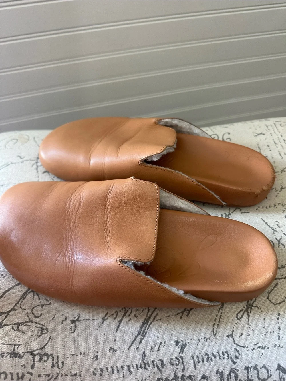 JCrew Women's Tan Leather Slip-On Mule clog size 7